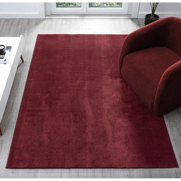 Washable Comfy Plain CMF00 Red Rug-Desire Rugs-Rug Love - The Most Loved Rug Store